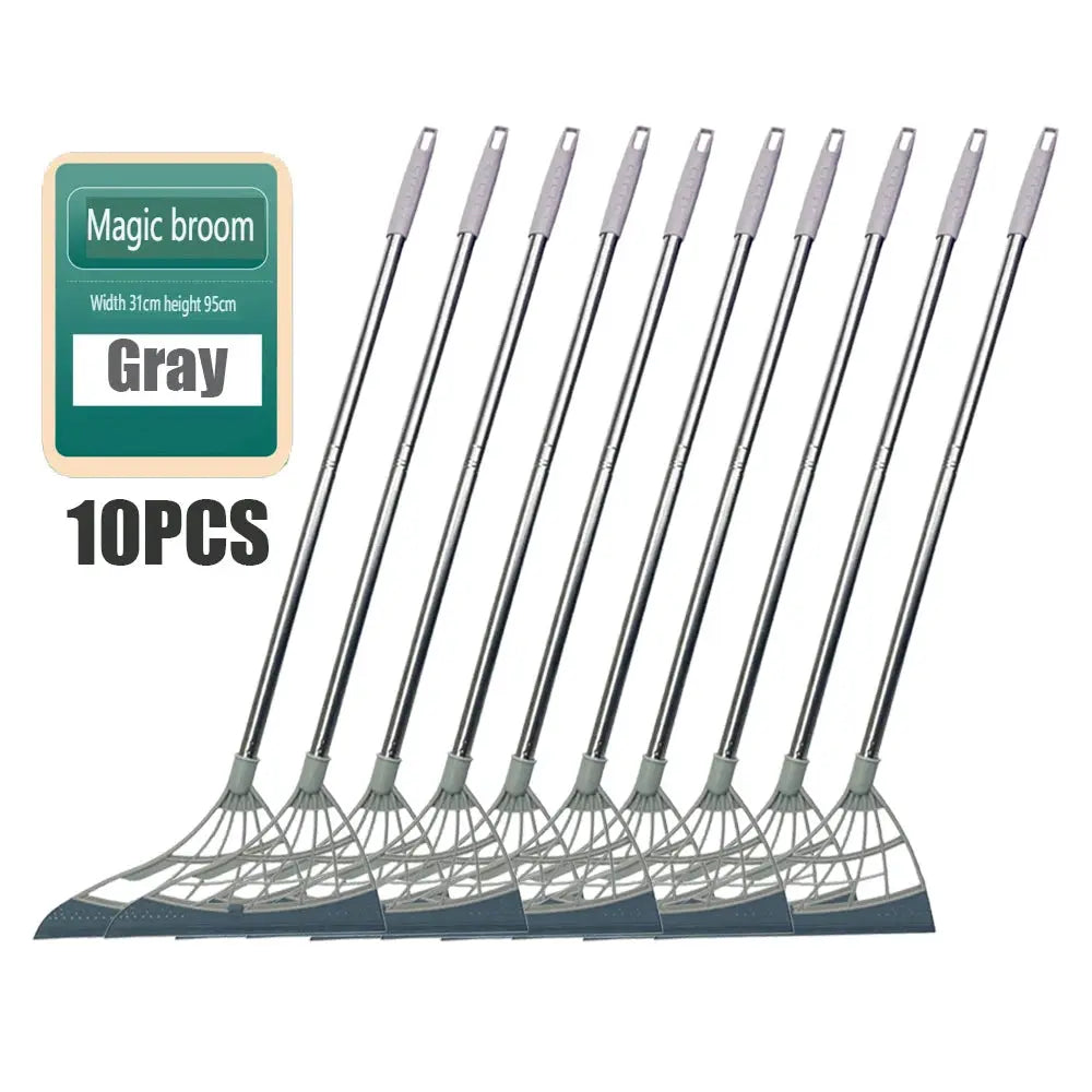 Simples Market 10pcs gray silicone window cleaning squeegees with long metal handles