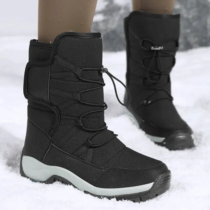Mens Winter Boots Waterproof Plush Lined Non Slip Outdoor Hiking Ankle Boots All Weather Warmth