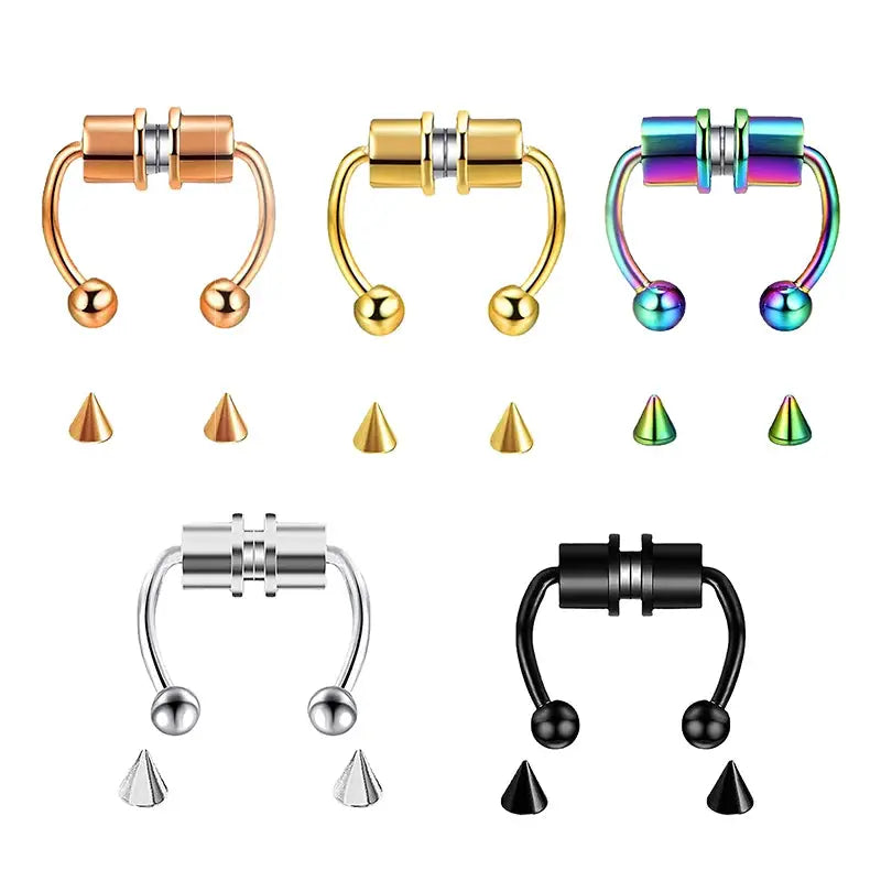 Magnetic Nose Ring Hoop Septum Clip Non Piercing Stainless Steel Hip Hop Punk Fashion Jewelry for Women