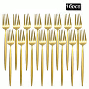 Stainless Steel Gold Tableware Fork Set 8 12 16 Pieces Dinner Forks Salad Forks Fruit Forks For Restaurant Banquet