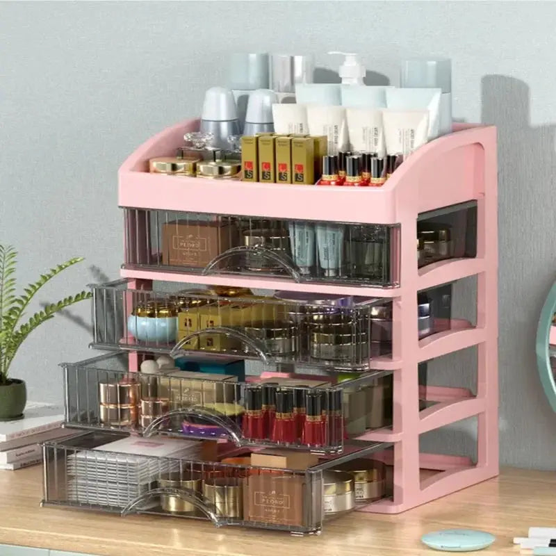 New 1 Piece 5 Layer Makeup Storage Box Drawer Style Dressing Table Office Desk Cabinet For Cosmetics And Jewelry