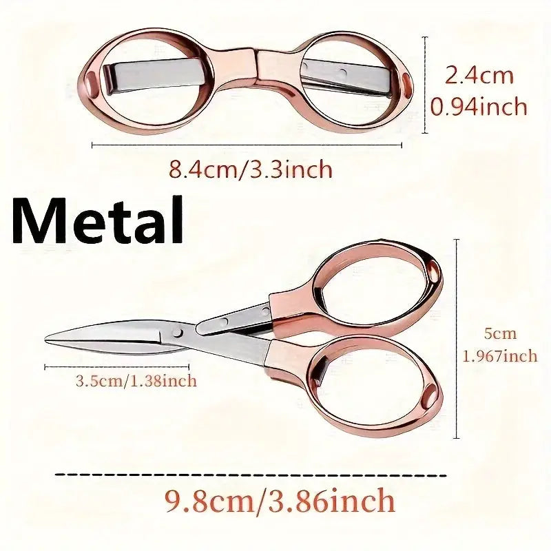 1 Piece Versatile Stainless Steel Folding Scissors Retractable Portable for Travel Outdoor Daily Needs