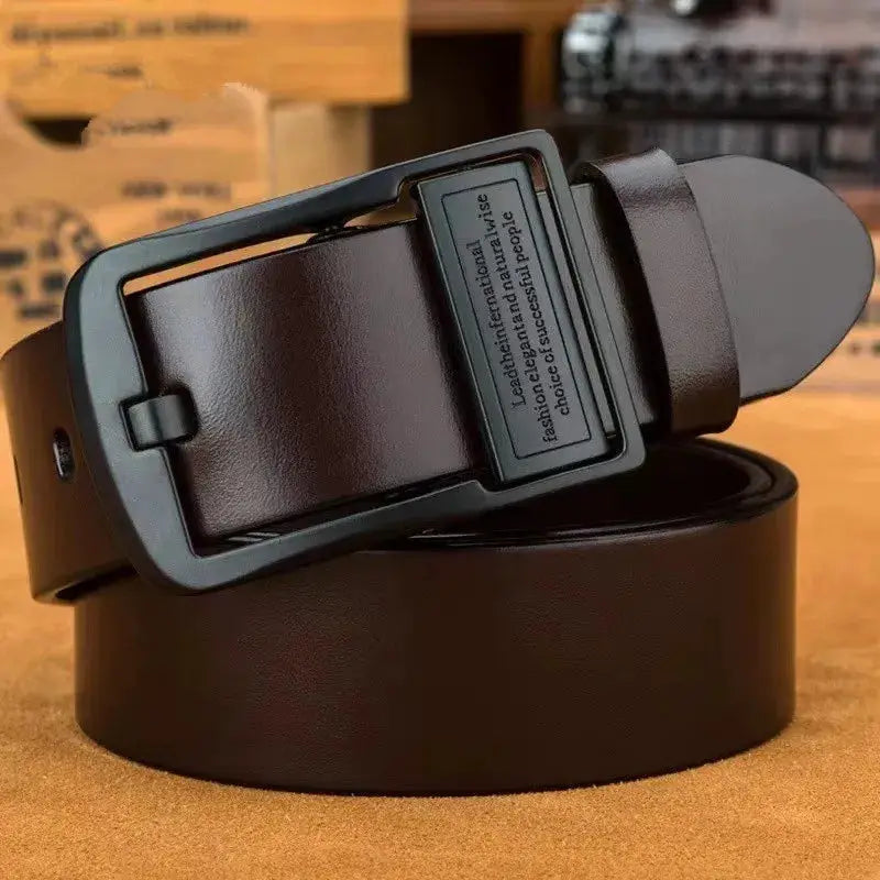 Leather Cowhide Mens Belt With Metal Alloy Pin Buckle Luxury Brand Jeans And Business Casual Waist Strap
