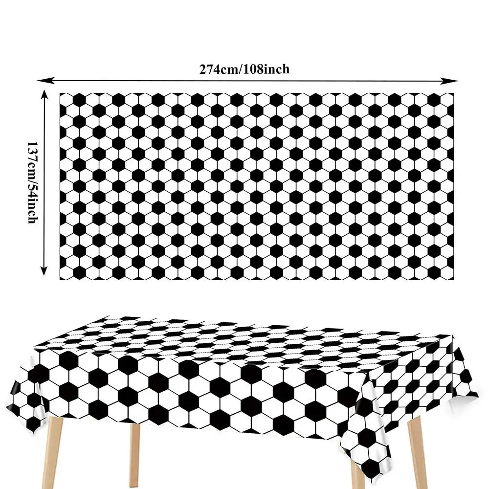 Soccer Theme Disposable Tableware Set Plates Cups Napkins Tablecloth