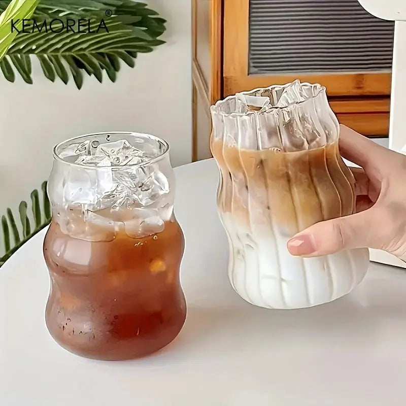 INS Style Glass Cup Set 2 4 6 Pieces Heat Resistant Tumbler Drinkware Transparent For Tea Coffee Milk Water