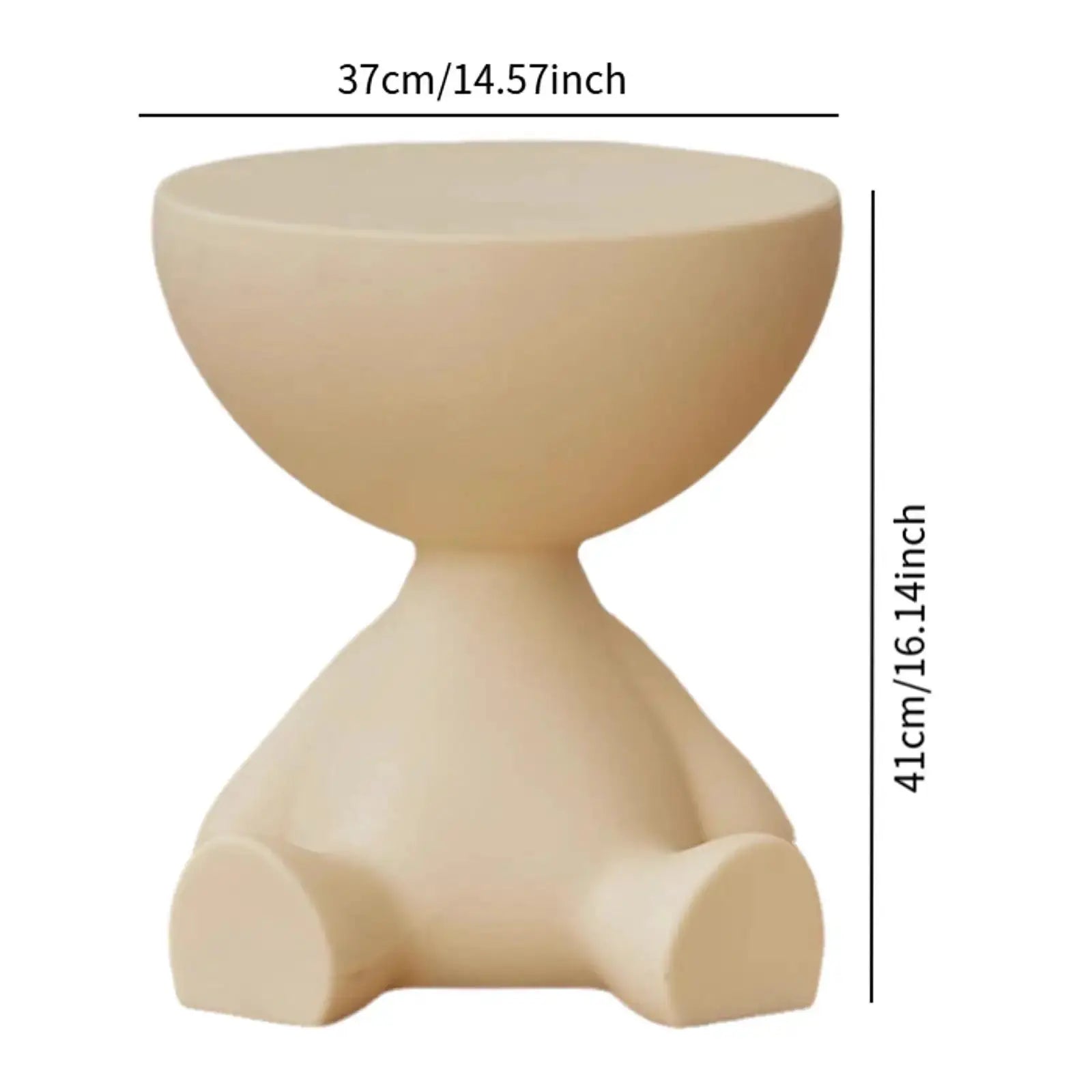 Bear Shaped End Table With Flat Head Figurine Movable Mini Side Table For Living Room Bedroom Balcony Small Apartment