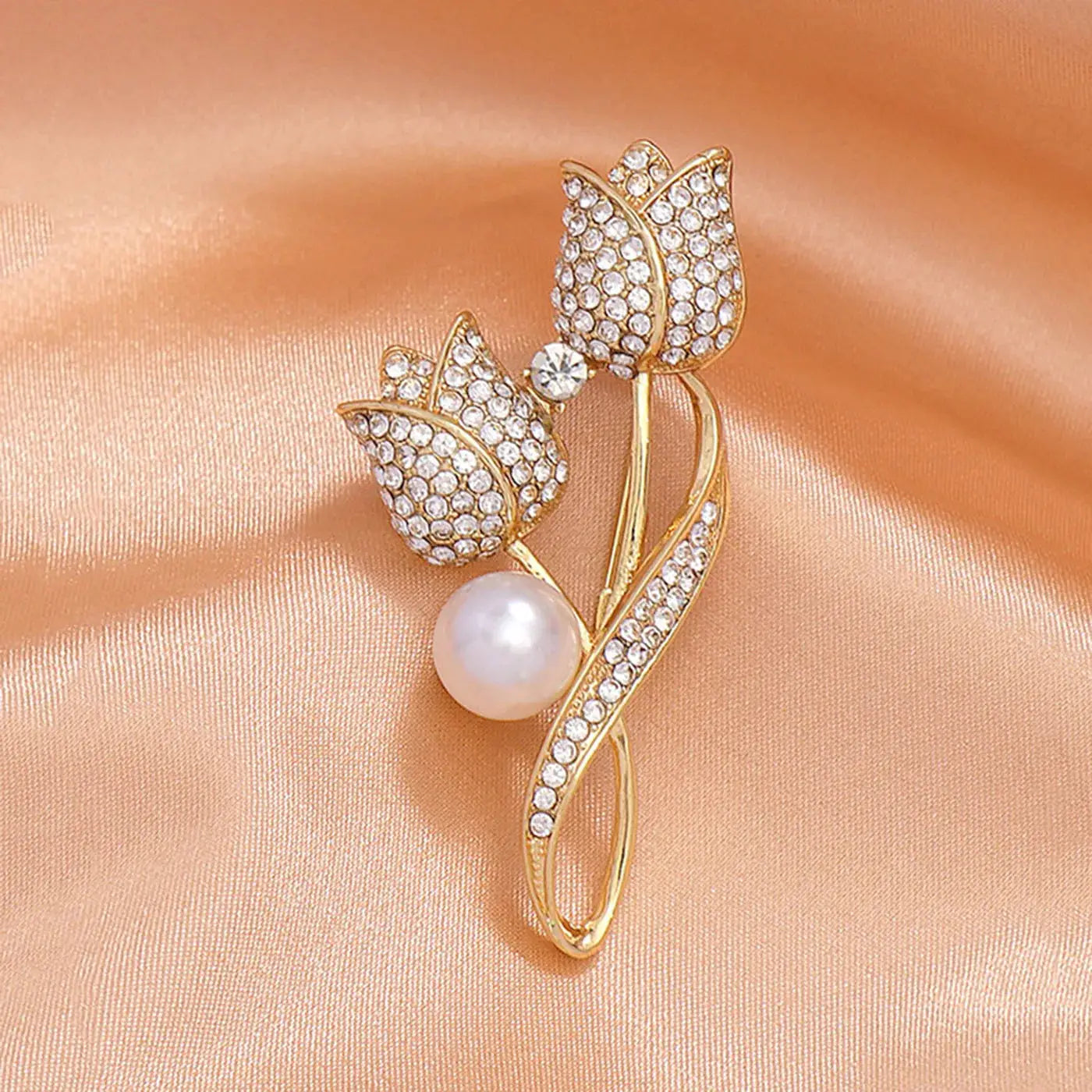 Elegant Tulip Flower Brooch Chest Pin For Women Coats Autumn Winter Fashion Gift 4858