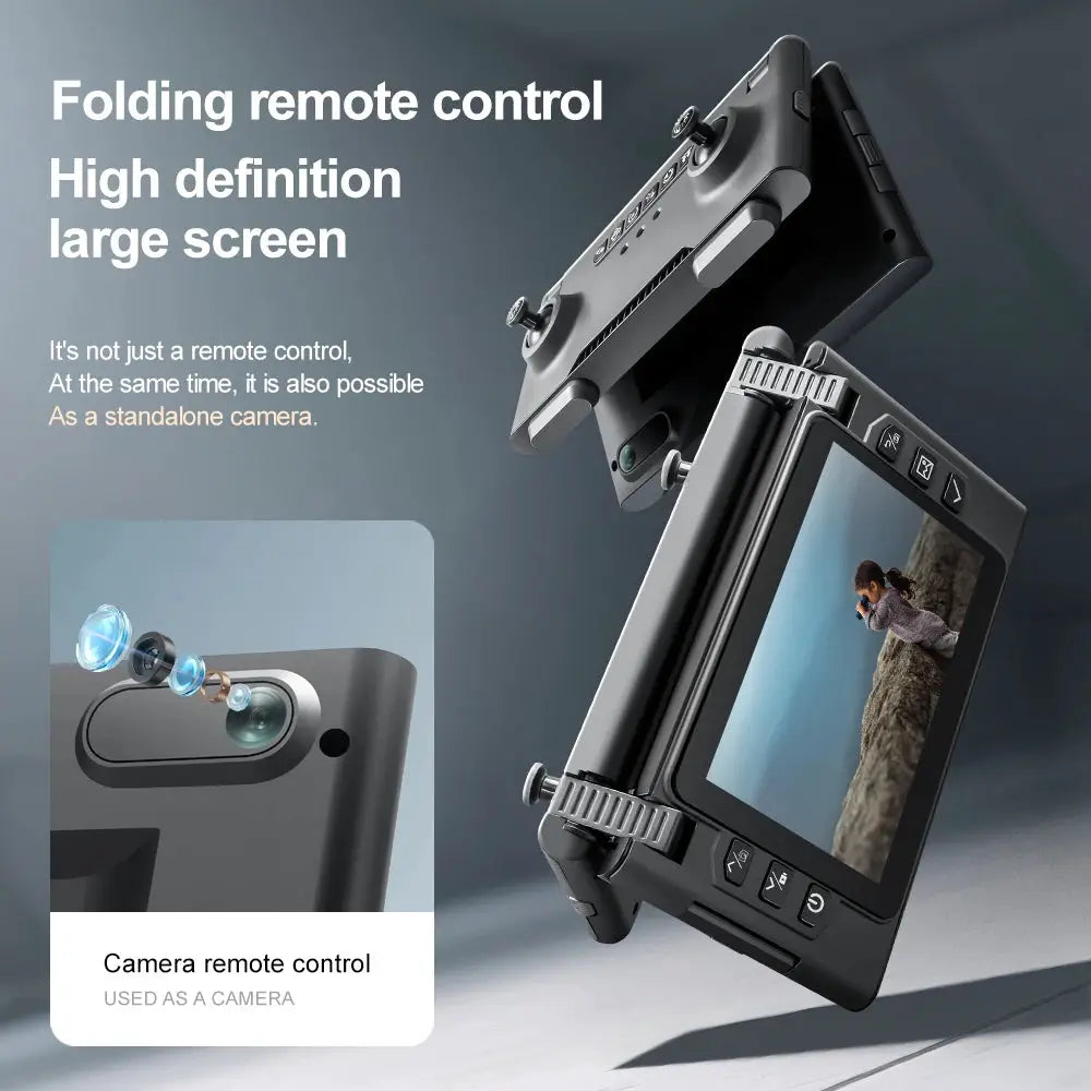 Simples Market M66 folding drone with remote control, built-in screen and HD camera, black