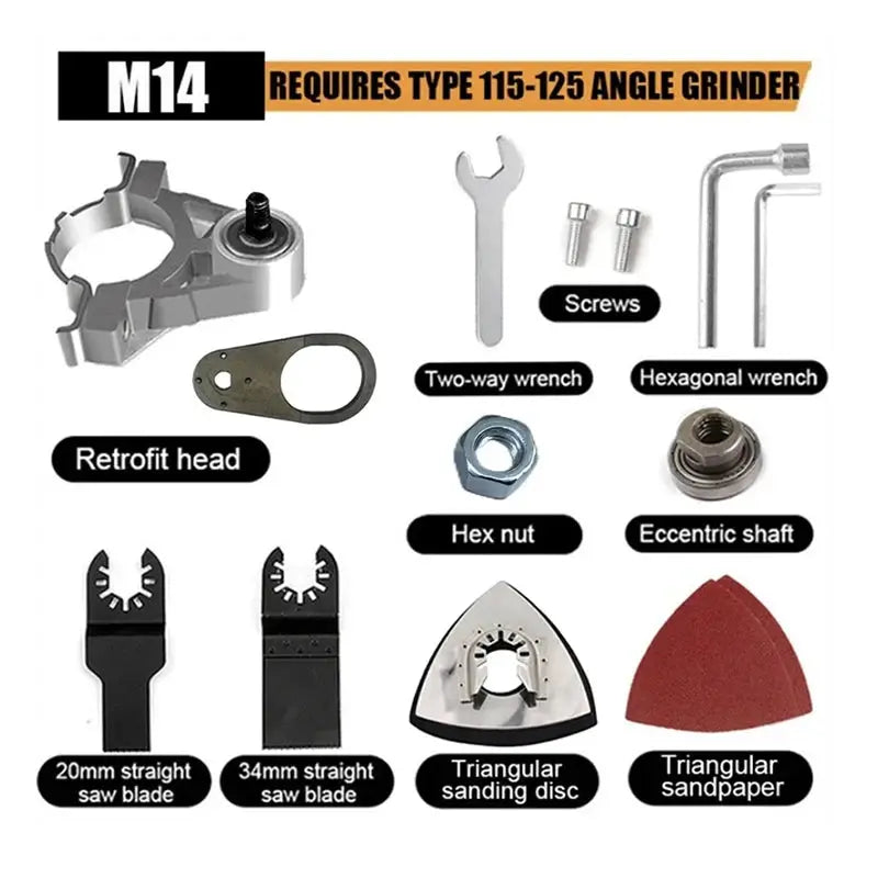 Multifunctional Angle Grinder Attachment Converter Oscillating Saw Blade Adapter M10 M14 Type 100 115 125