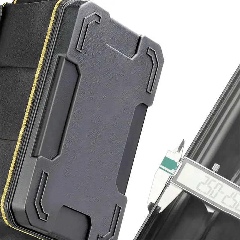 Tool bag by Simples Market, black waterproof wear-resistant toolkit case with yellow zipper and multiple pockets