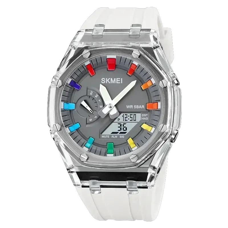SKMEI 2100 Digital Sports Watch Waterproof Countdown Stopwatch LED Light Dual Time Alarms
