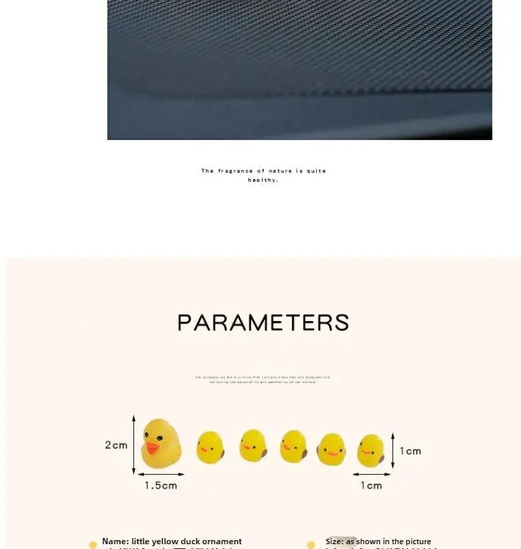 5-piece set of cute yellow duck car interior ornaments for dashboard and rearview mirror by Simples Market