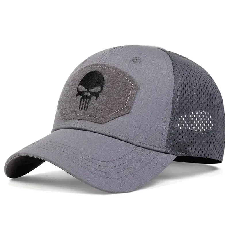 2025 Skull Embroidered Patch Baseball Caps Breathable Adjustable Sun Protection Outdoor Casual Hats For Spring And Autumn
