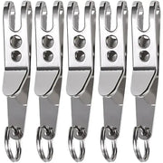 Simples Market EDC pocket suspension clips with key carabiner, five chrome metal clips with keyrings