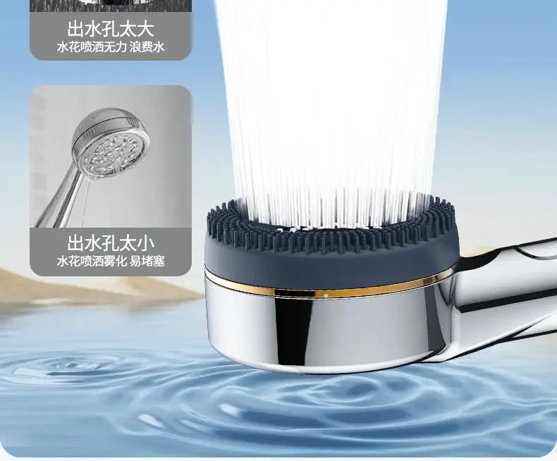 Shower head by Simples Market with filter, water-saving, high-pressure, 4 modes, adjustable massage spray, chrome finish