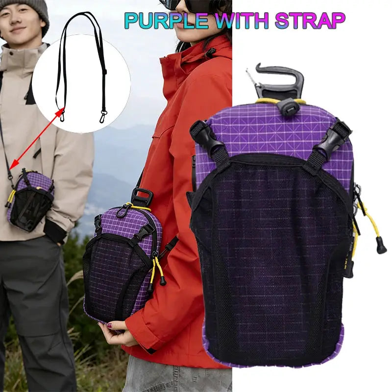 Waterproof Smartphone Pouch And Water Bottle Attachment For Backpack Shoulder Strap Hiking Camping Lightweight