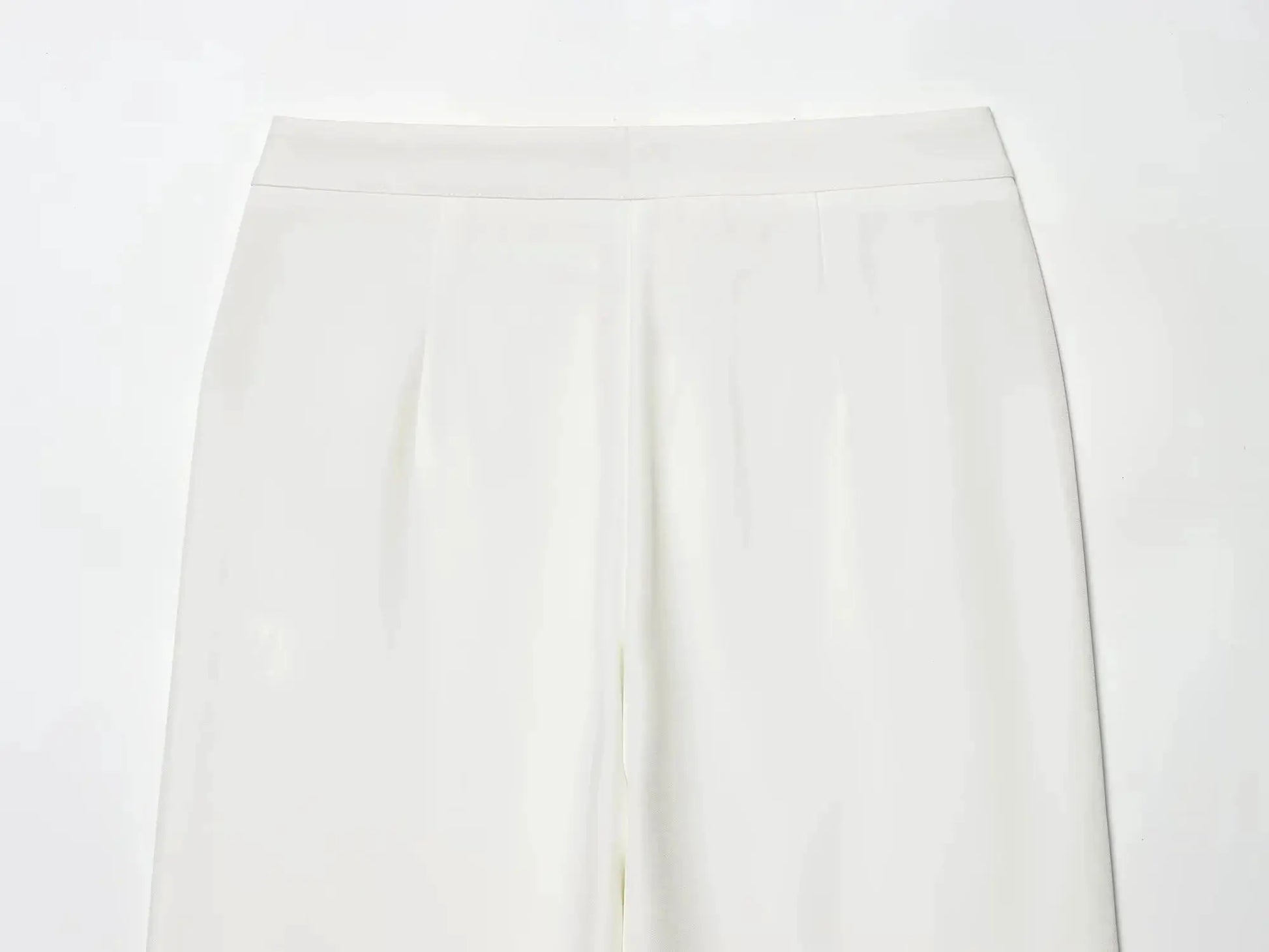 Simples Market KONDALA white pants, office wear chic suit, solid color, tailored waistband.