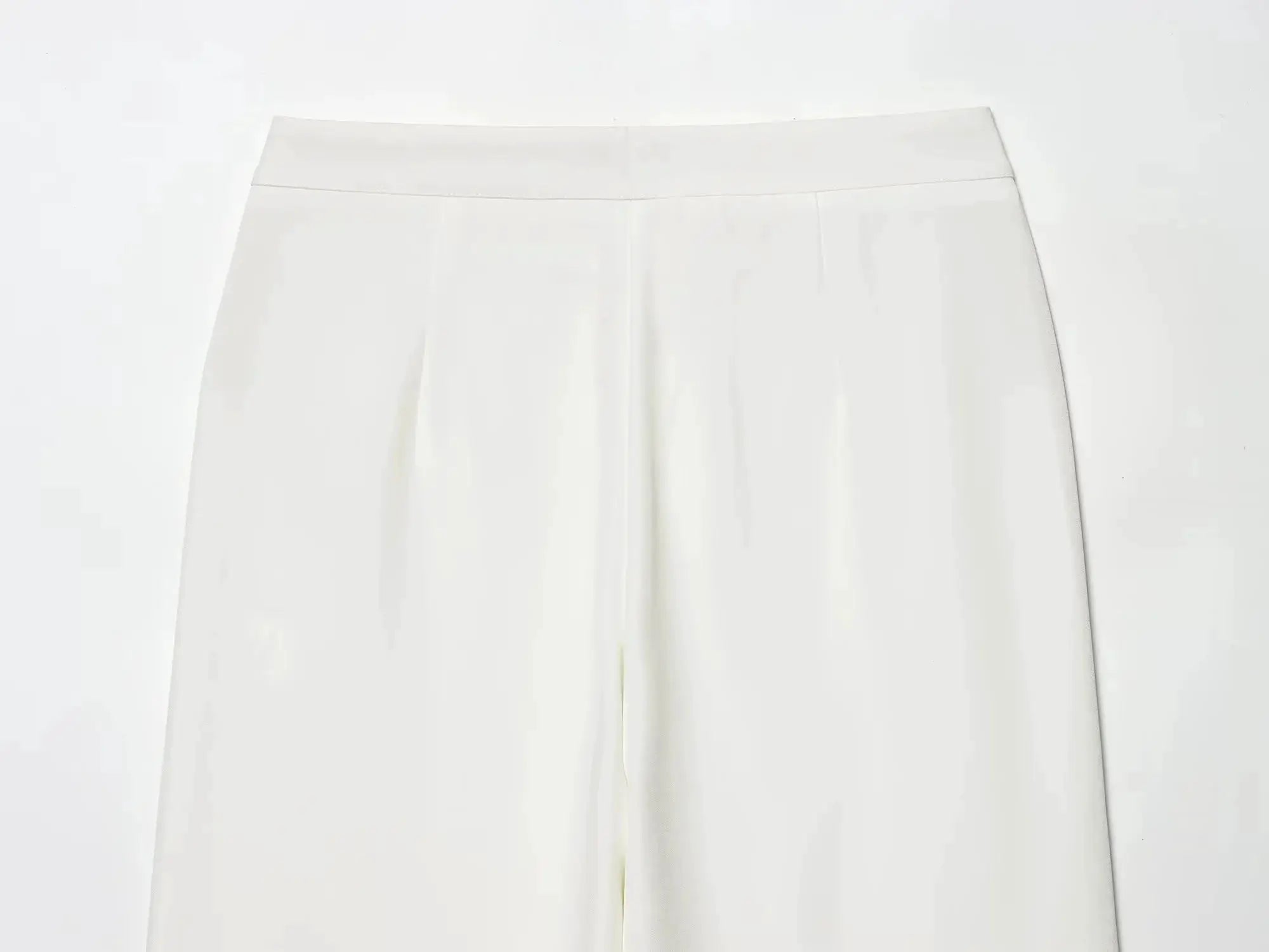 Simples Market KONDALA white pants, office wear chic suit, solid color, tailored waistband.