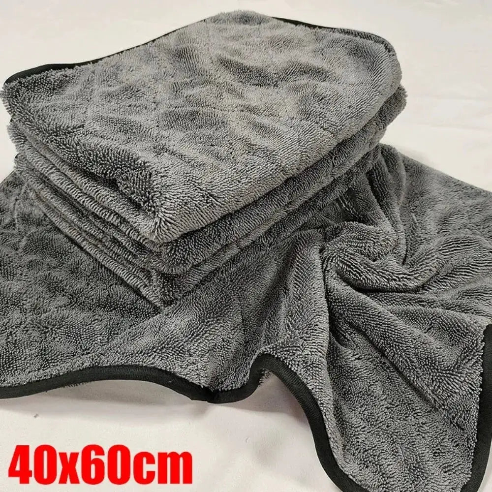 Simples Market gray microfiber car towels set, 40x60 cm, ultra-thick and extra-soft drying cloths