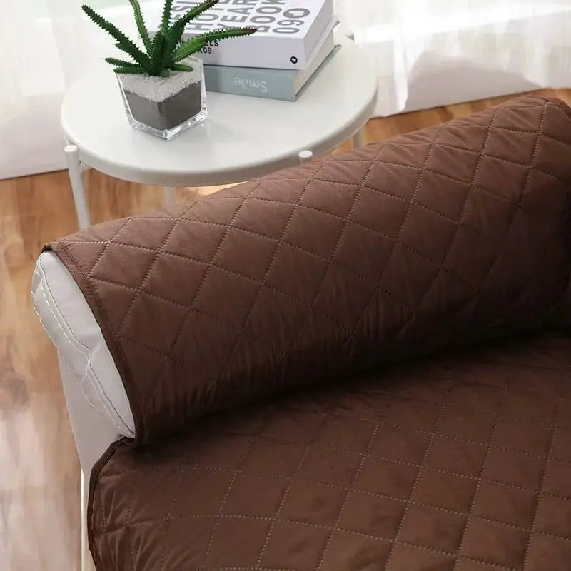 Simples Market brown quilted recliner sofa cover; anti-slip armchair slipcover, furniture protector.