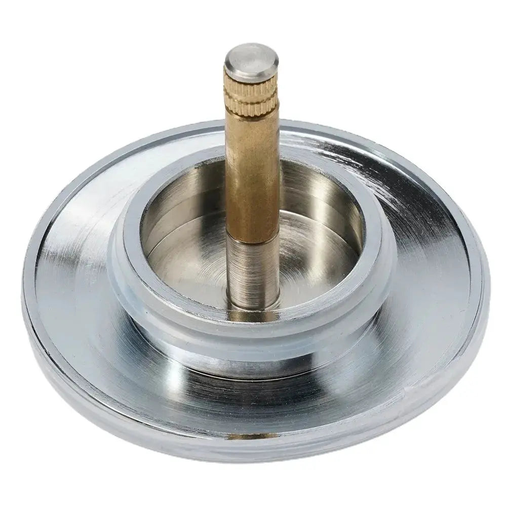 70mm bathtub drain stopper with chrome-plated base and brass pop-up stem