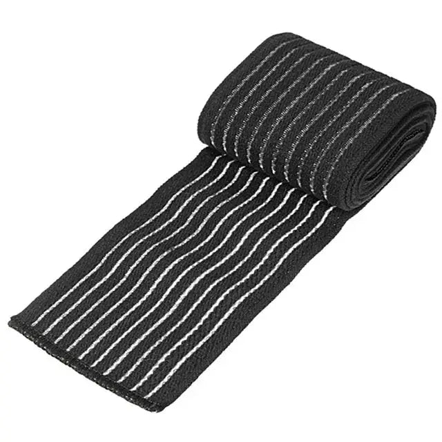Compression bandage roll by Simples Market, high-elasticity kinesiology tape in black with white stripes