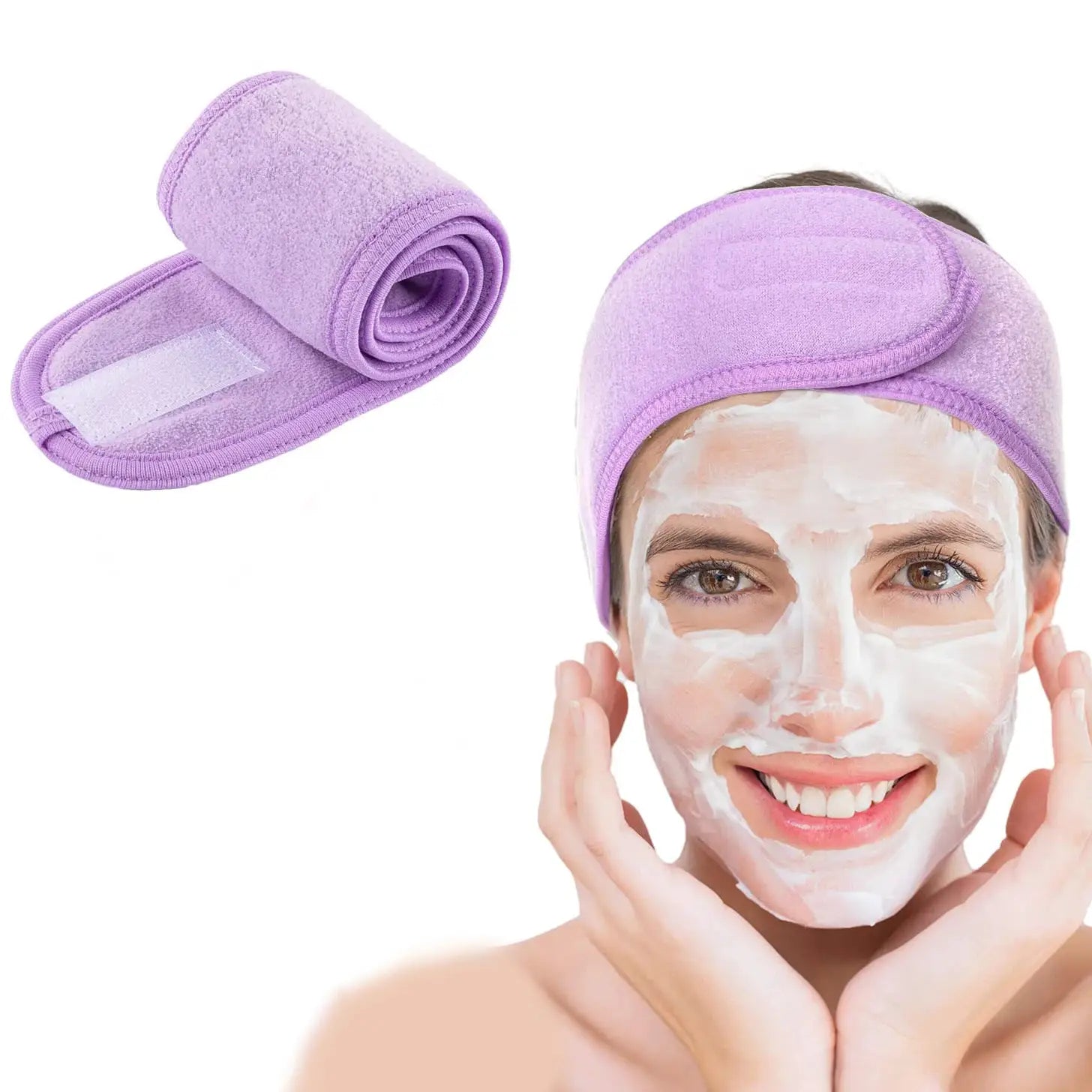 Womens Adjustable Wide Headband For Yoga Sports Spa Makeup Skincare
