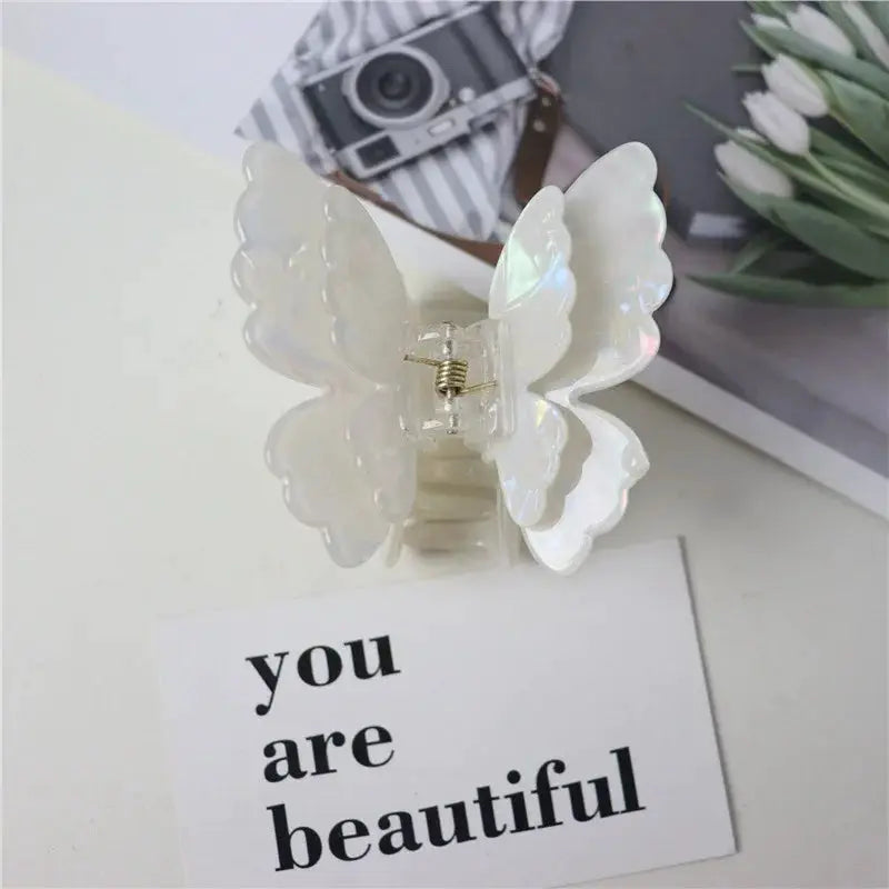 Colorful Butterfly Hair Clips For Women And Girls Pearlescent Fairy Gripper Clips Beach Summer Accessories