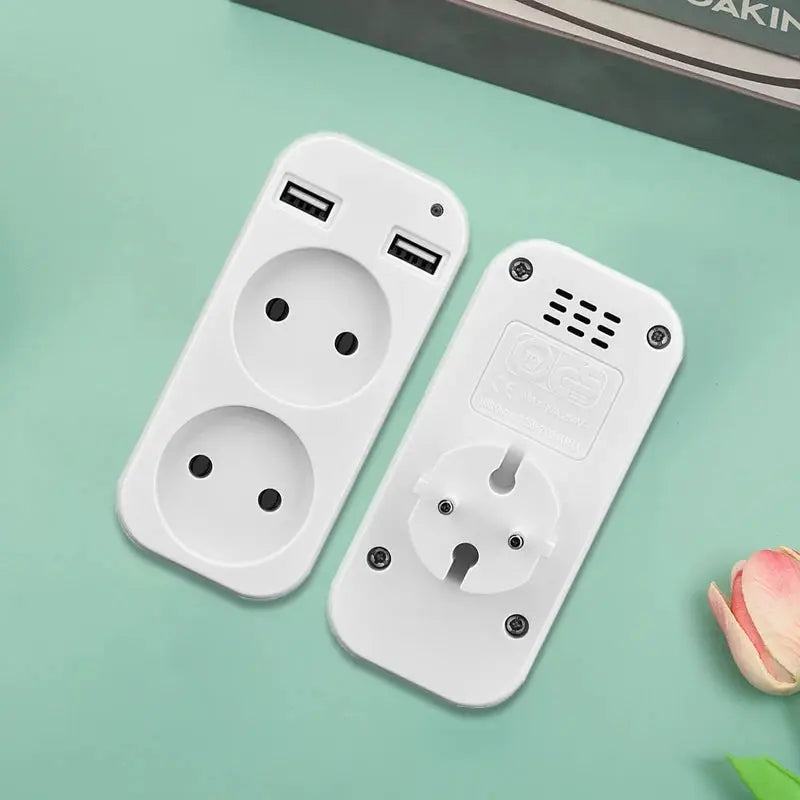 European USB Socket Portable Dual USB Converter Plug Universal Travel Adapter For Germany France Russia