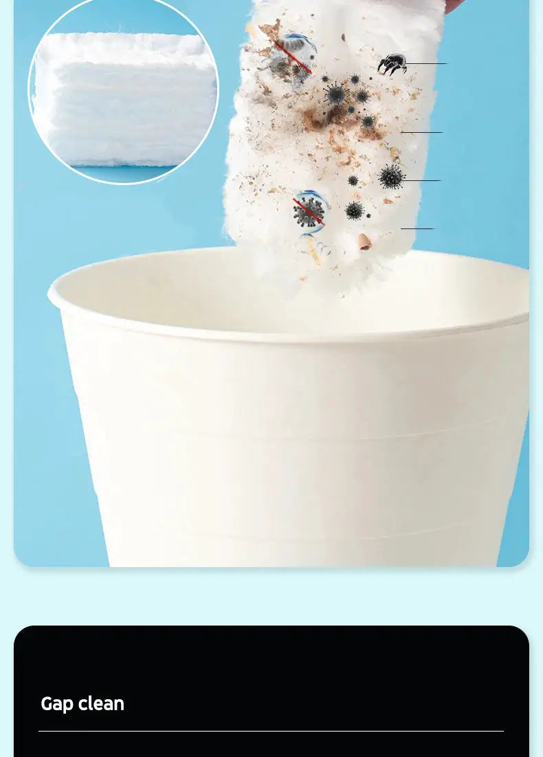 Extended Pole Dust Collector with disposable fiber cloth, white tabletop electrostatic dust catcher by Simples Market
