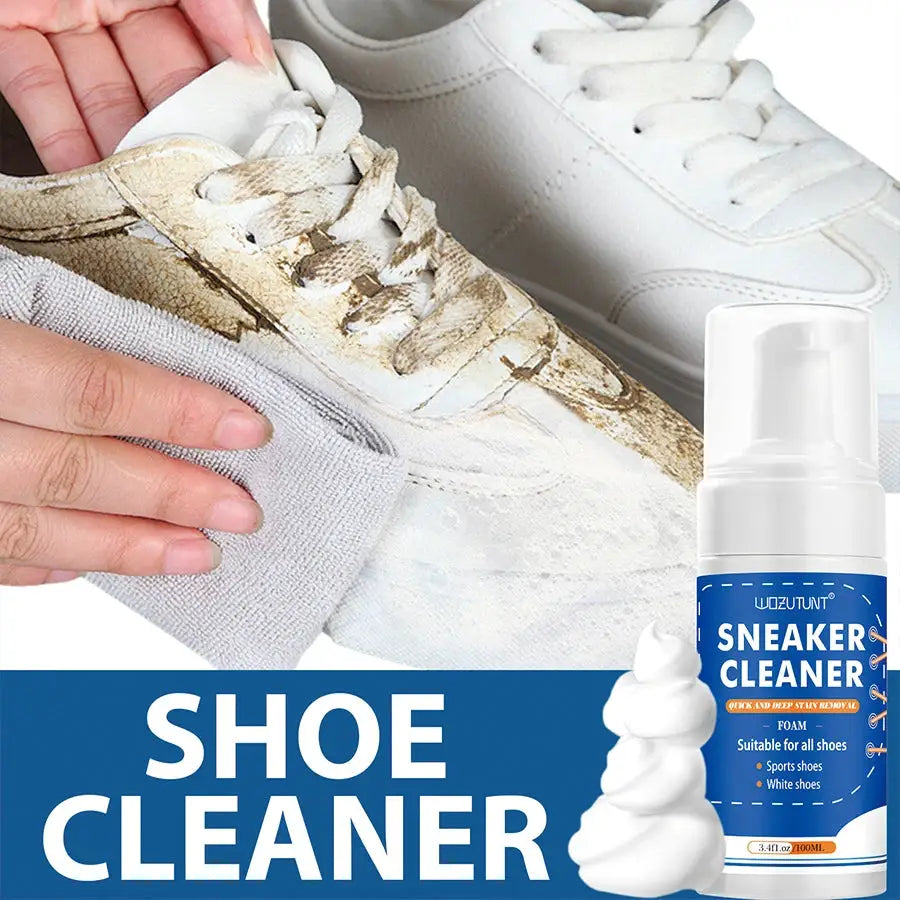 Shoe cleaner foam by Simples Market, 100ml white no-wash cleaner for suede and leather sneakers
