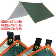 Simples Market ultra light canvas garden canopy sunshade in green with orange trim and black straps