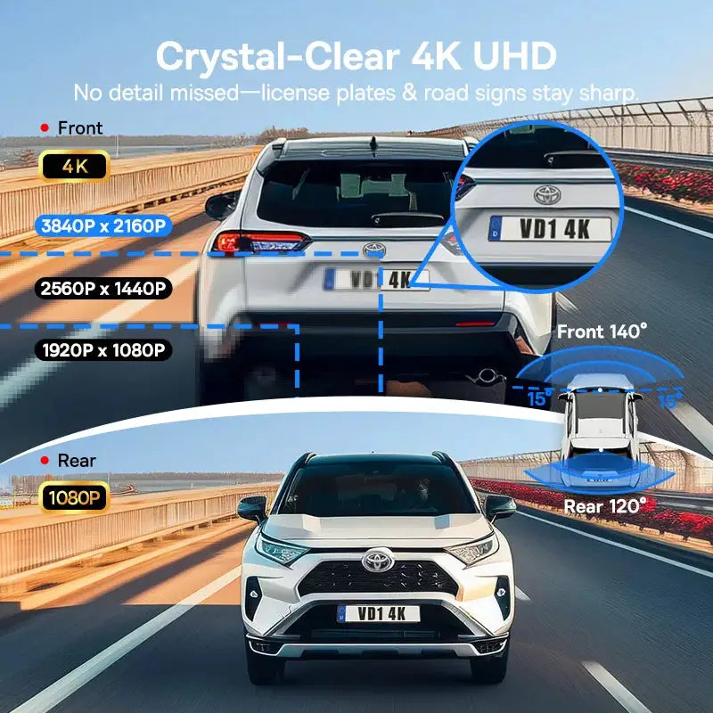 Baseus 4K Dash Cam VD1 Pro front-and-rear UHD car camera by Simples Market
