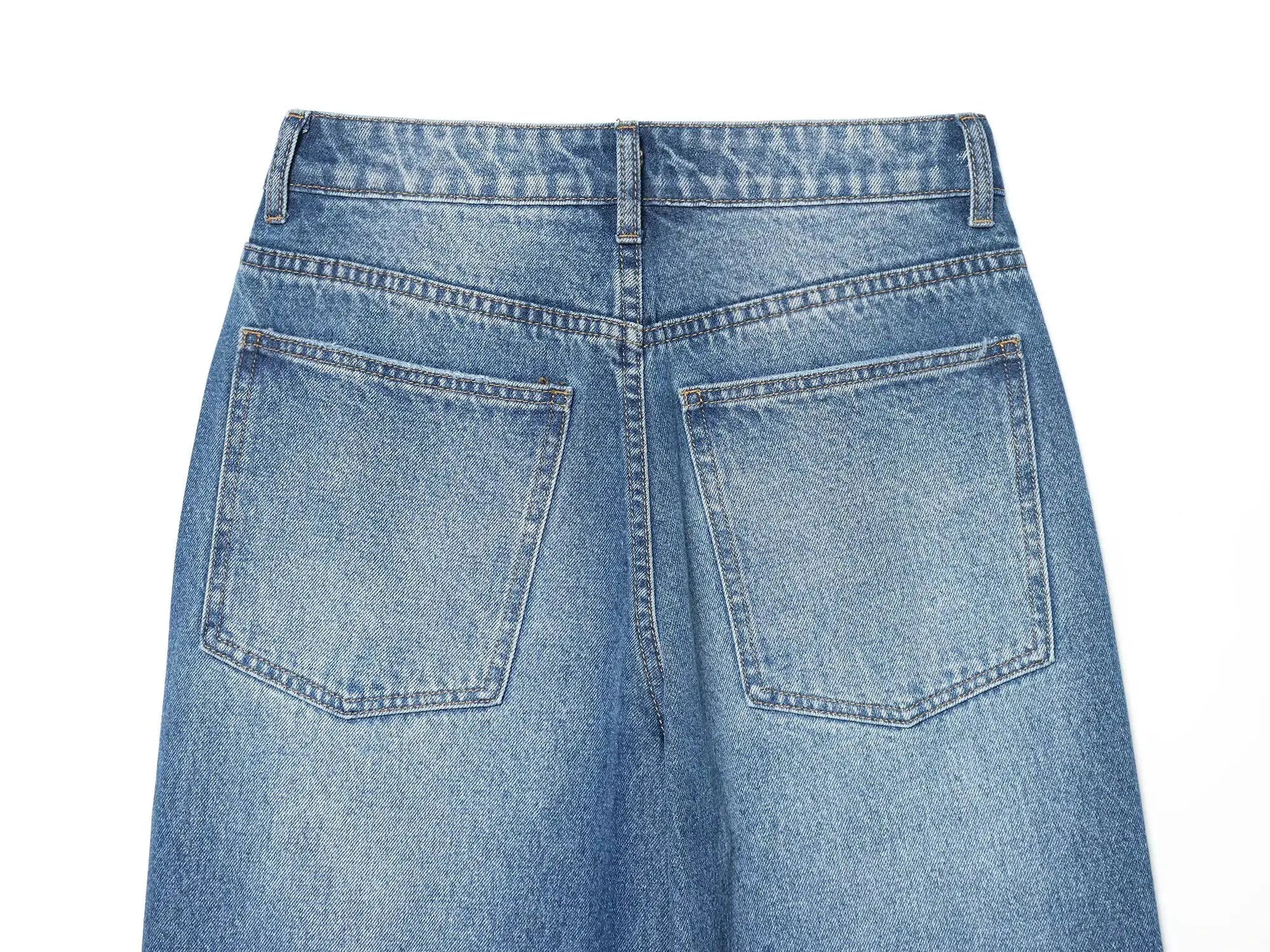 European And American Style 2025 Winter Mid Waist Balloon Jeans