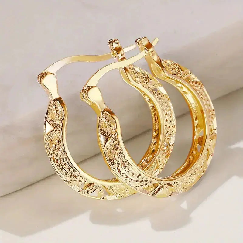 2 Piece Water Drop Earrings in 18K Gold Plated Copper for Women Minimalist Daily Wear