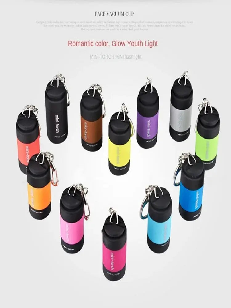 LED micro pocket flashlights set, 12 colorful keychain flashlights by Simples Market