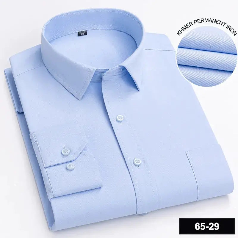 Men's long-sleeve shirt by Simples Market, light blue button-down with single pocket