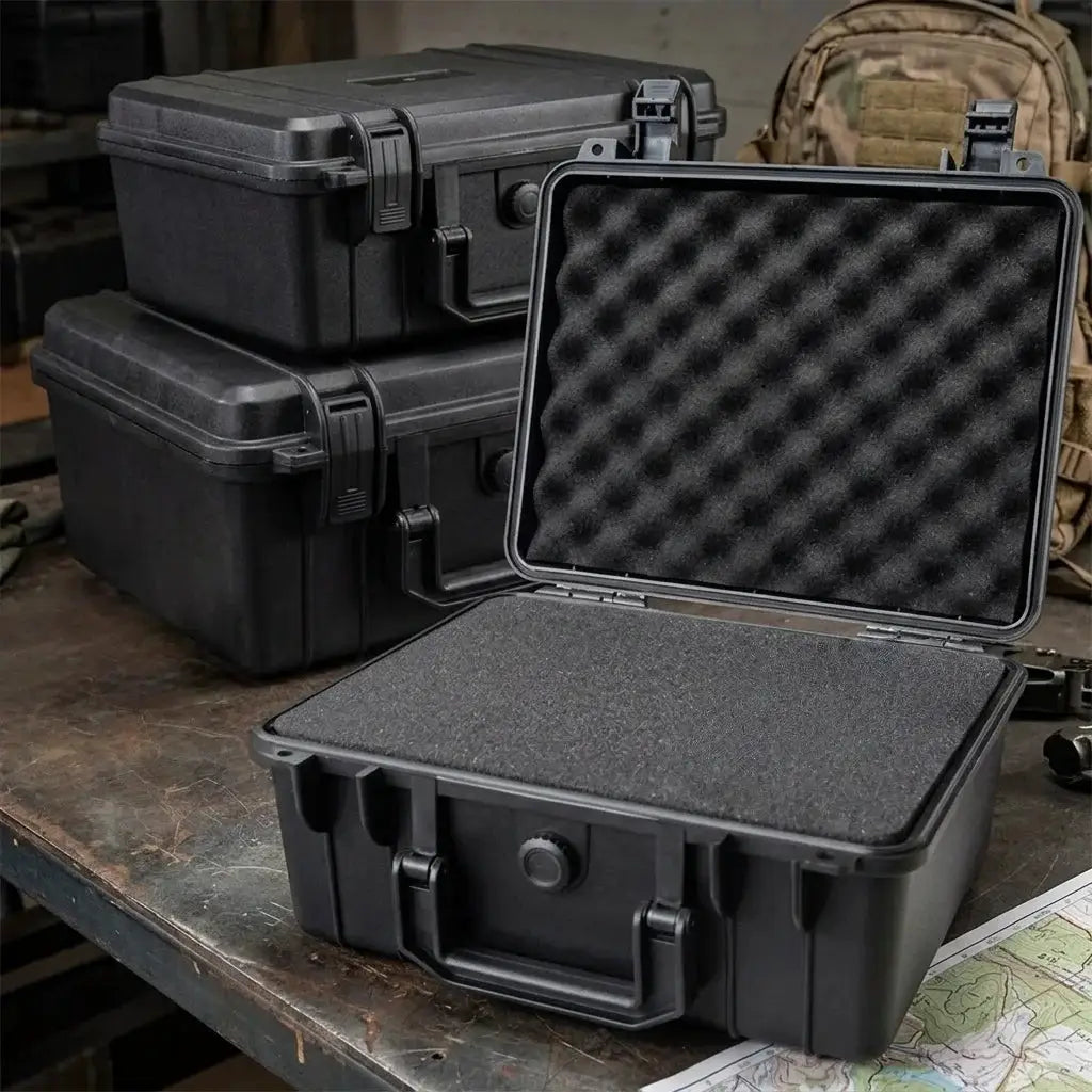 Simples Market hard-shell waterproof organizer box set of 3 with foam interior; portable impact-resistant toolbox