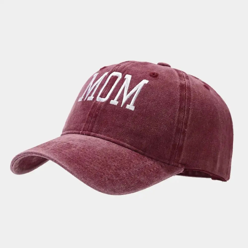 Unisex Cotton Baseball Cap With DAD And MOM Embroidery Sun Hat Breathable Outdoor Snapback