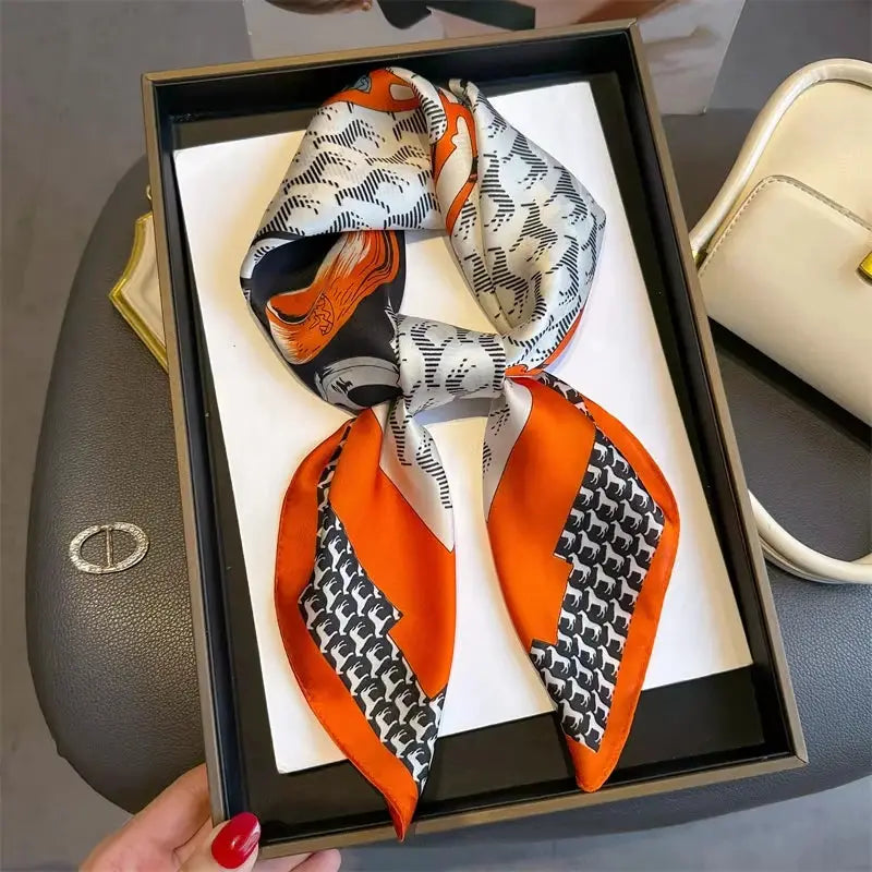 LuxeSilk Luxury Silk Shawl Square Scarf Versatile Satin Wrap For Neckerchief Hair Band Headband Bandana 70x70cm