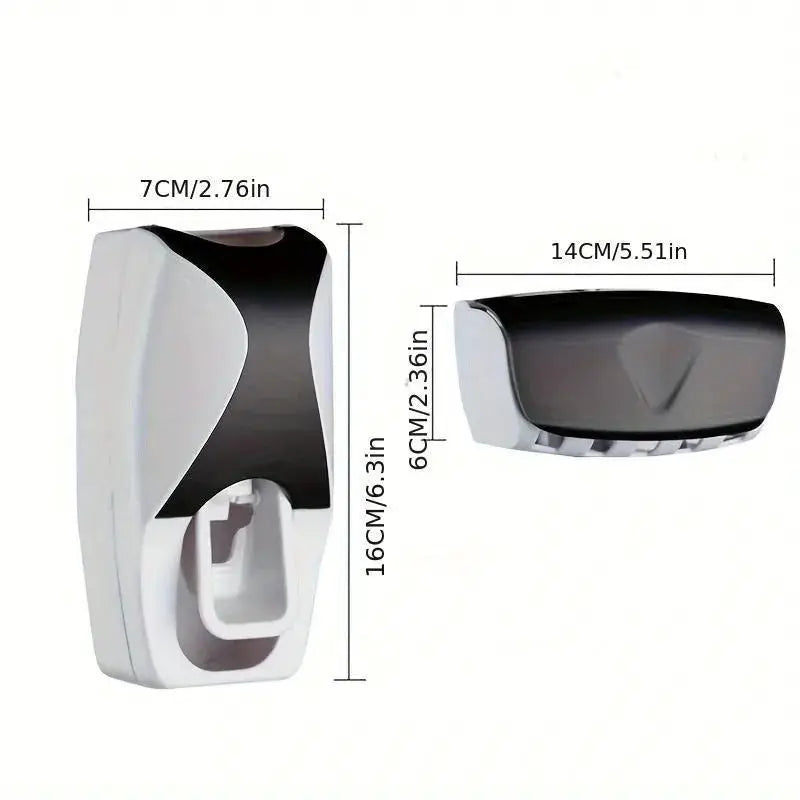 Wall Mounted Toothbrush And Toothpaste Holder Set With Automatic Dispenser And Cup Holder