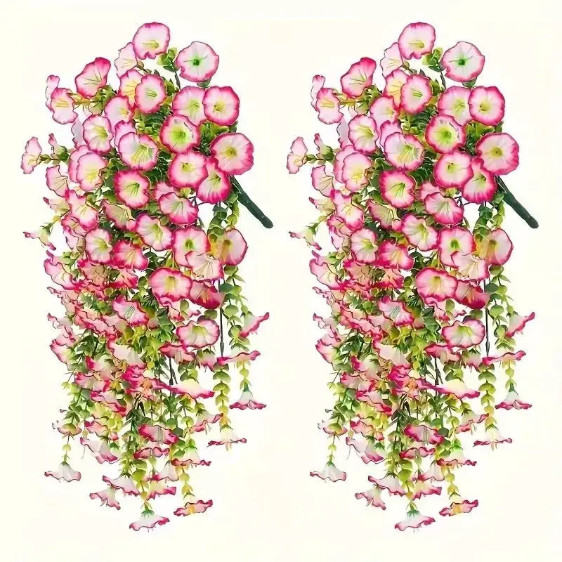 UV Resistant Artificial Morning Glory And Eucalyptus Hanging Decor For Home Garden Weddings Outdoor Use