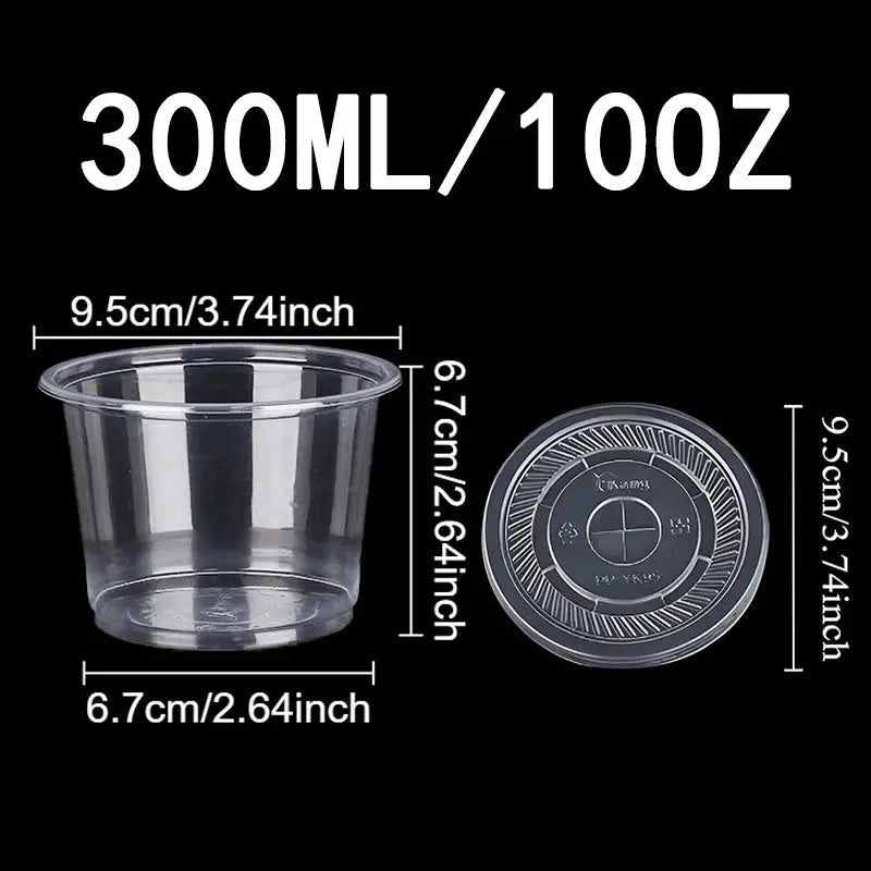 50Pcs Disposable Transparent Cups With Dome And Flat Lids For Milk Tea Coffee Juice Desserts