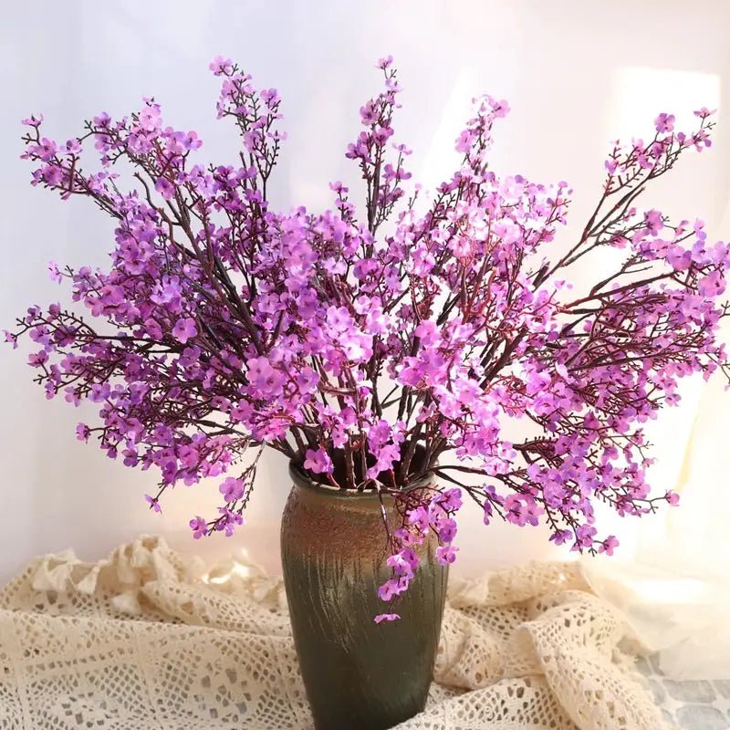 Artificial Cherry Blossom Gypsophila Flowers Quarter Pack for DIY Wedding Bouquet Vases Home Decor Faux Branches - Simples Market
