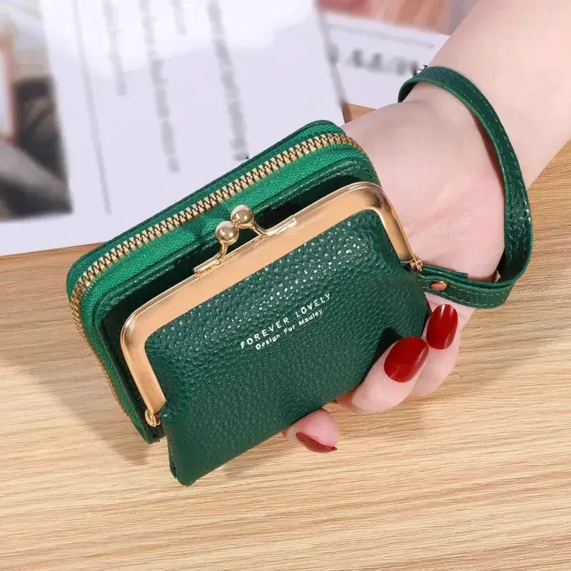 LumaLux Zero Wallet Womens Wrist Strap Card Holder With Large Capacity And Coin Clip Durable PU Material