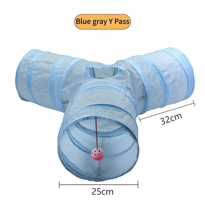 Simples Market blue-gray foldable cat tunnel toy for indoor play