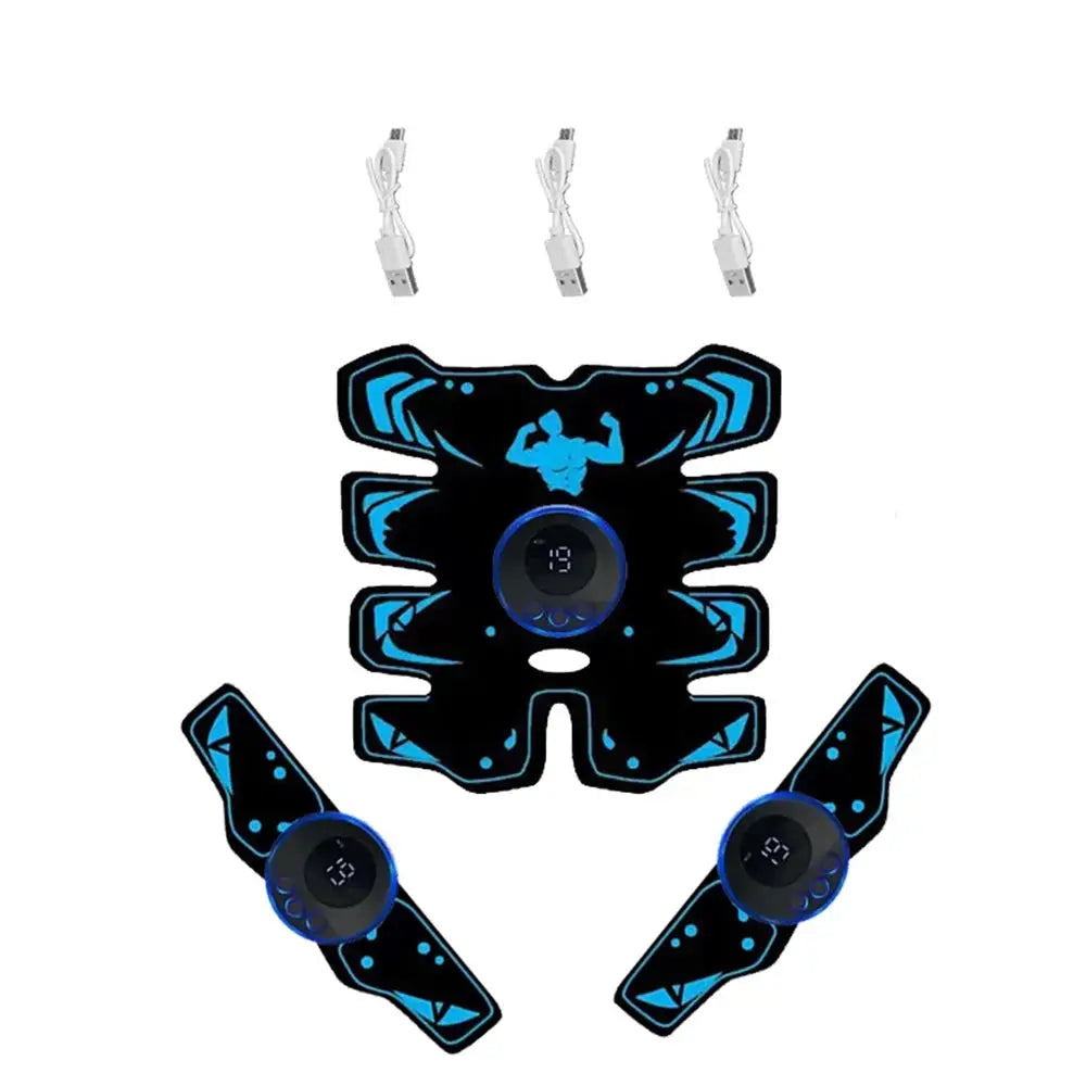 USB Rechargeable EMS Muscle Stimulator Three In One Trainer For Abs Arms And Feet Wireless Fitness Device