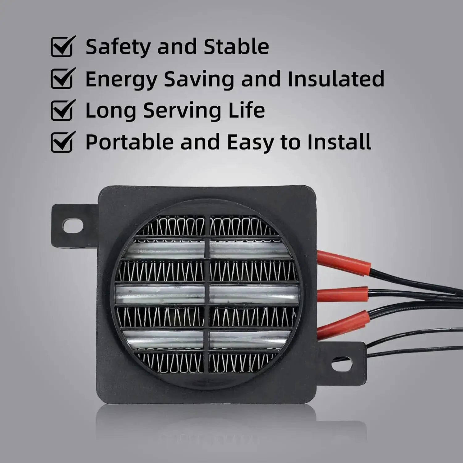PTC Ceramic Thermostatic Insulated Heater With Fan For Incubators And Pets 12V 24V 48V 110V 220V 50 To 400W
