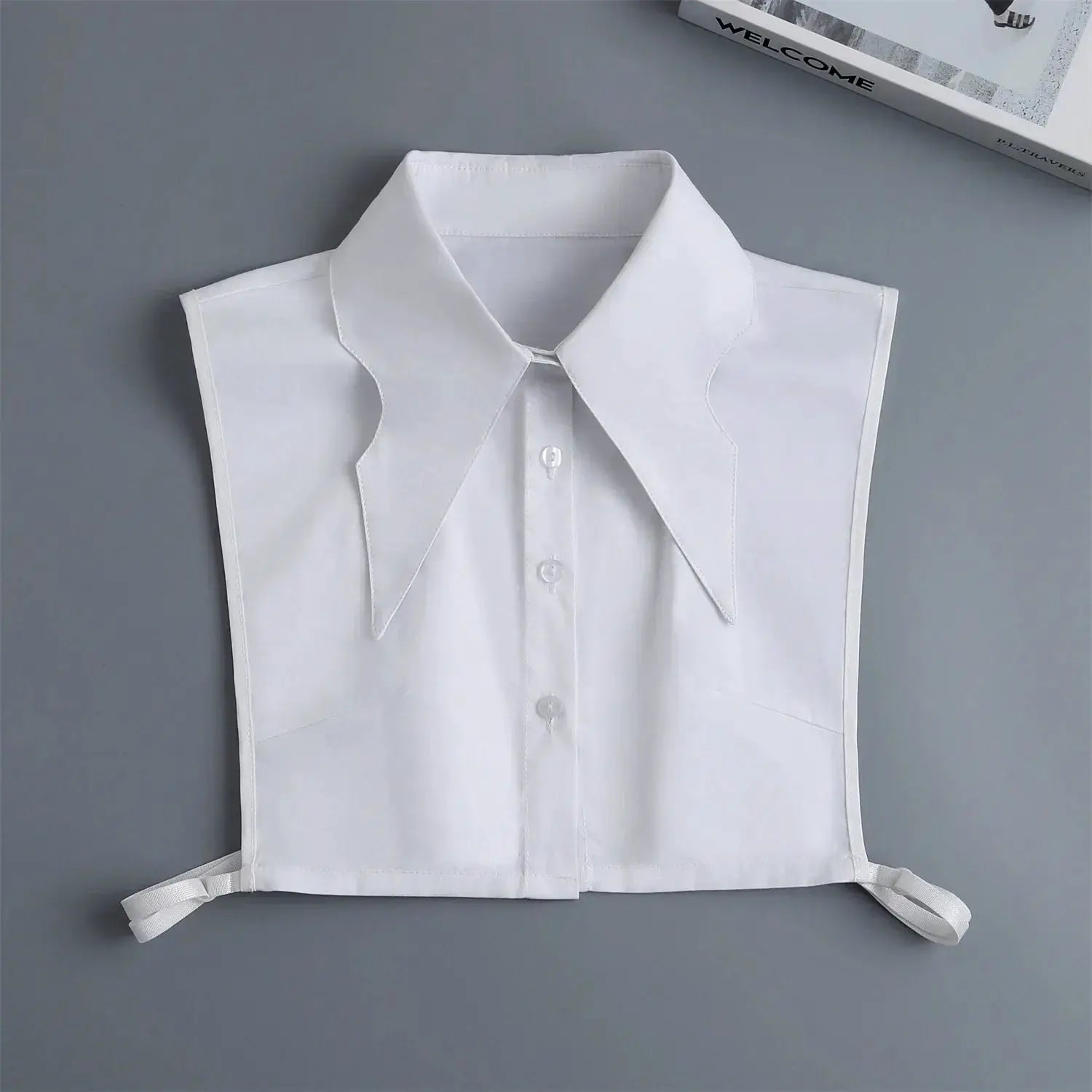Detachable White Faux Collar With Front Tie For Women And Girls Vintage Lace Blouse Collar
