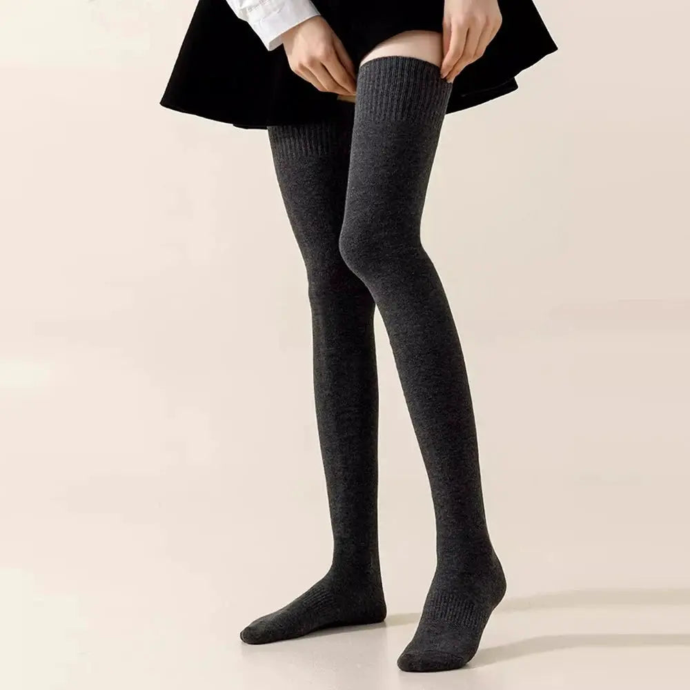 Velvet Winter Thigh High Socks For Women 100cm Lengthened Over The Knee Stockings For Warmth